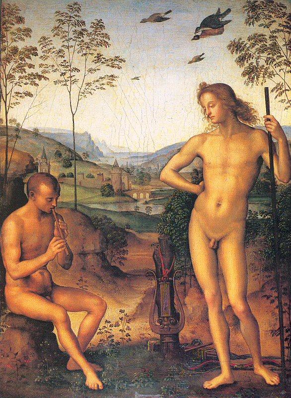 PERUGINO, Pietro Apollo and Marsyas oil painting image
